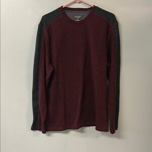 Van Heusen Men's Crewneck Sweater - Burgundy and Charcoal